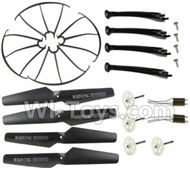 SYMA X5S X5SW X5SC Parts-64 Outer protect frame(4pcs) & Propellers(4pcs) & Landidng skid(4pcs) & Main gear-Black For SYMA X5S X5SC X5SC Quadcopter UFO parts